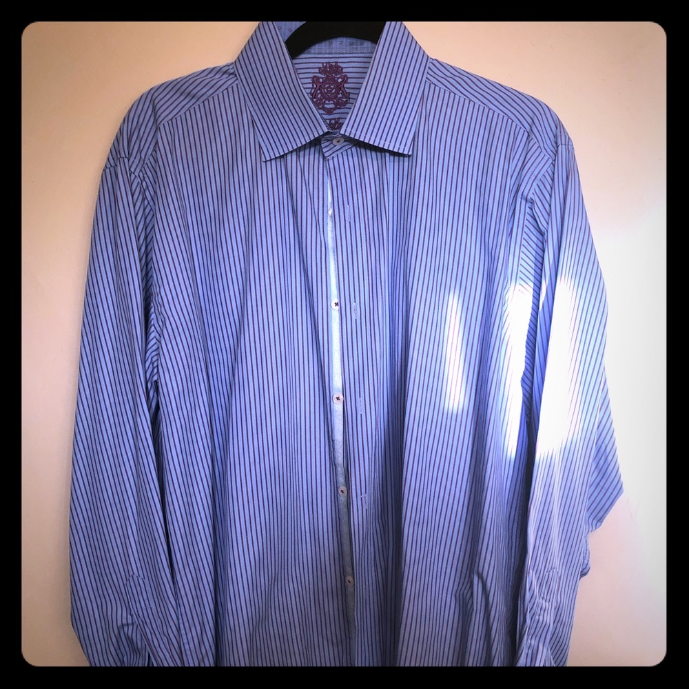 English Laundry blue and purple striped shirt
